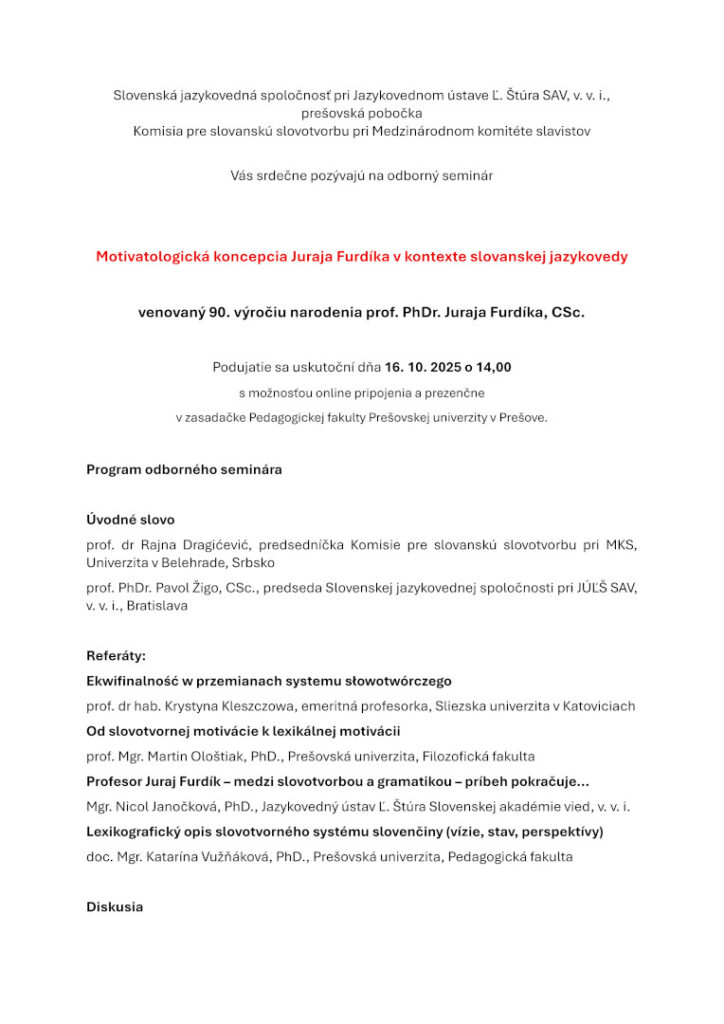 Pozivnica za seminar o Juraju Fudriku